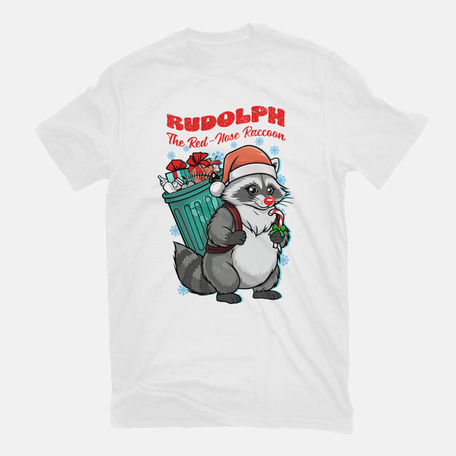 Rudolph The Red Nose Raccoon-Unisex-Basic-Tee-palmstreet