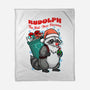 Rudolph The Red Nose Raccoon-None-Fleece-Blanket-palmstreet