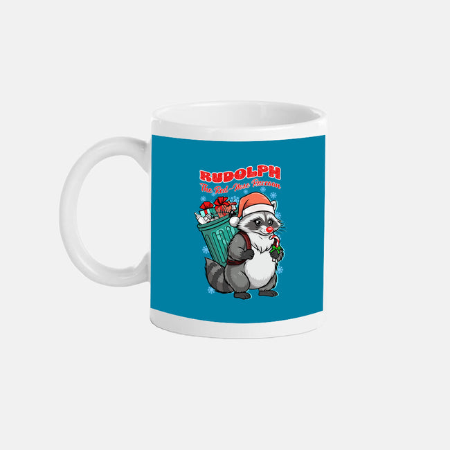 Rudolph The Red Nose Raccoon-None-Mug-Drinkware-palmstreet