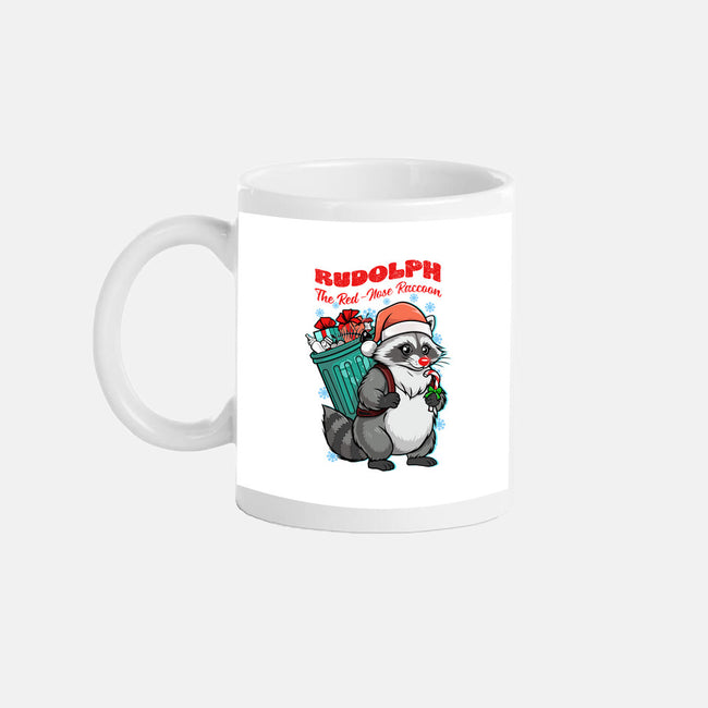 Rudolph The Red Nose Raccoon-None-Mug-Drinkware-palmstreet