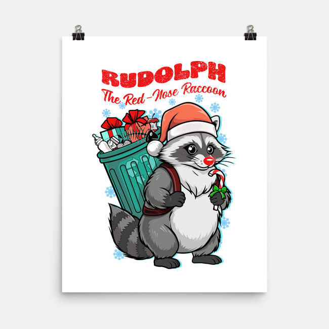 Rudolph The Red Nose Raccoon-None-Matte-Poster-palmstreet