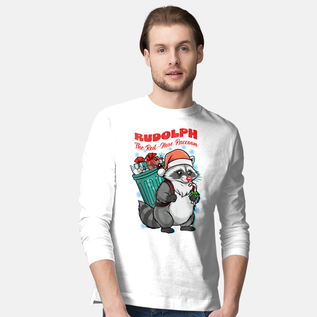 Rudolph The Red Nose Raccoon-Mens-Long Sleeved-Tee-palmstreet