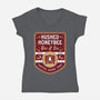 Hushed Honeybee Inn Emblem-Womens-V-Neck-Tee-LAGELANTEE