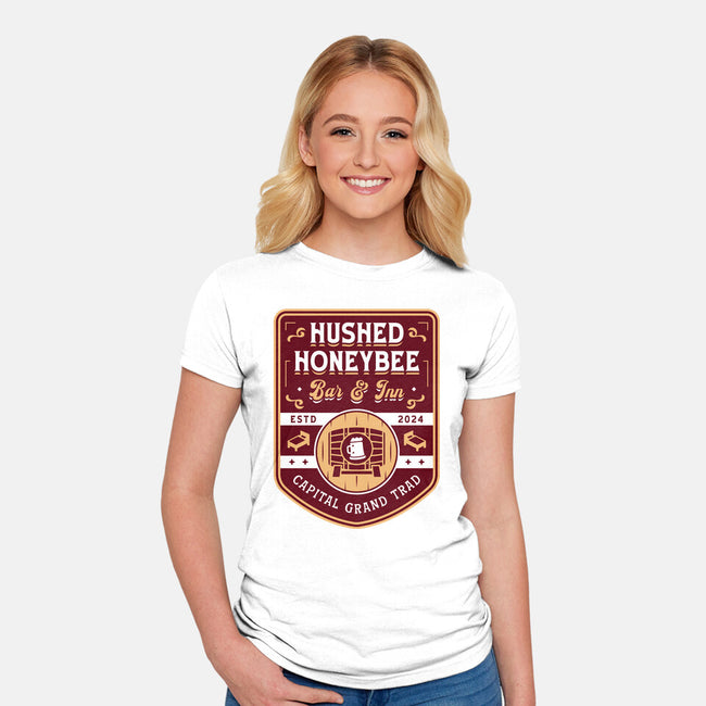 Hushed Honeybee Inn Emblem-Womens-Fitted-Tee-LAGELANTEE