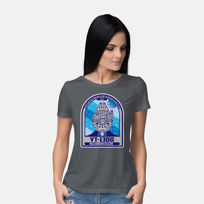 YT-1300 Millennium Falcon-Womens-Basic-Tee-SuperEdu