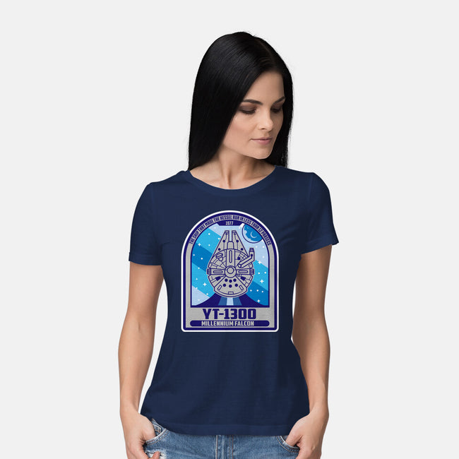 YT-1300 Millennium Falcon-Womens-Basic-Tee-SuperEdu