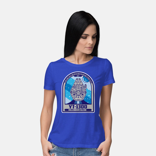 YT-1300 Millennium Falcon-Womens-Basic-Tee-SuperEdu