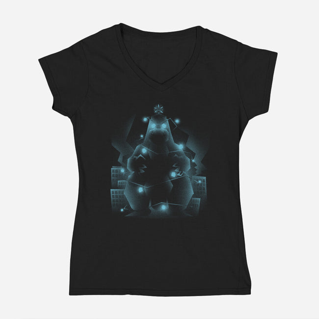 King Of The Holidays-Womens-V-Neck-Tee-estudiofitas