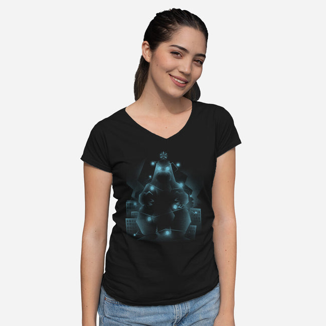 King Of The Holidays-Womens-V-Neck-Tee-estudiofitas