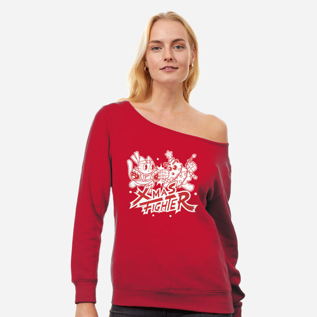 Xmas Fighter-Womens-Off Shoulder-Sweatshirt-naomori