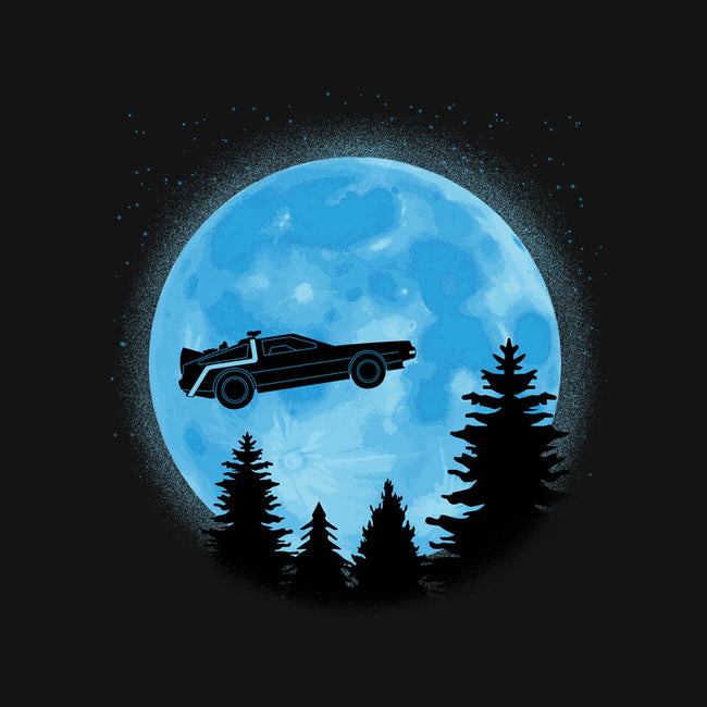 DeLorean And Moon-Unisex-Basic-Tee-Astrobot Invention