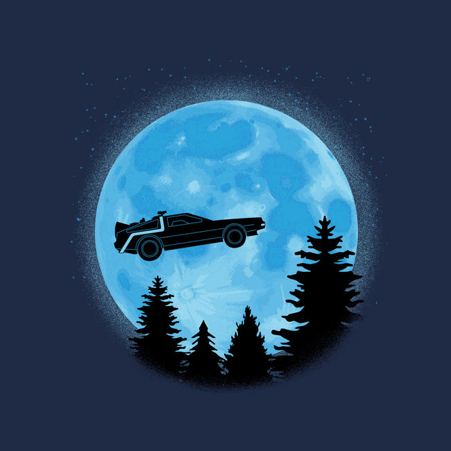 DeLorean And Moon-None-Glossy-Sticker-Astrobot Invention