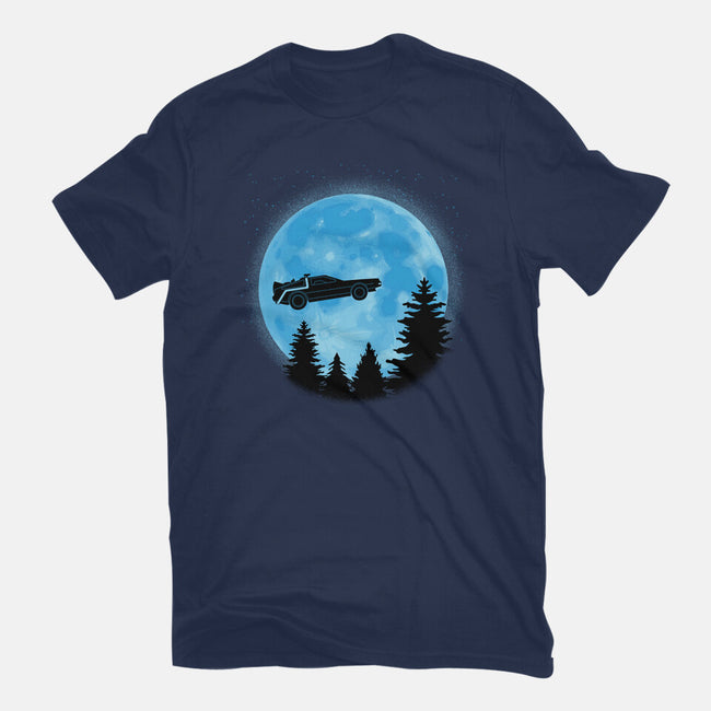 DeLorean And Moon-Mens-Premium-Tee-Astrobot Invention