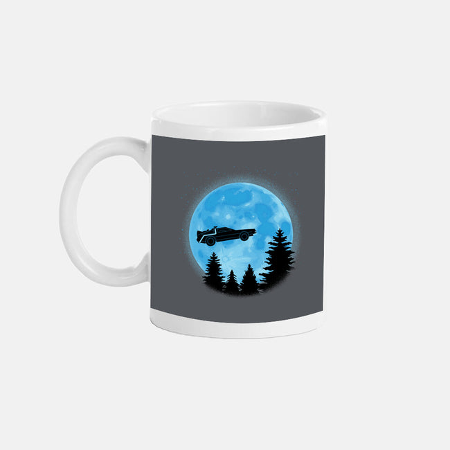 DeLorean And Moon-None-Mug-Drinkware-Astrobot Invention