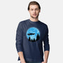 DeLorean And Moon-Mens-Long Sleeved-Tee-Astrobot Invention