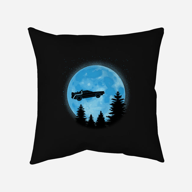 DeLorean And Moon-None-Removable Cover w Insert-Throw Pillow-Astrobot Invention