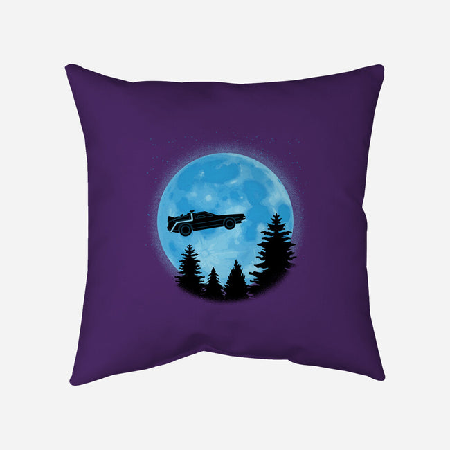 DeLorean And Moon-None-Removable Cover w Insert-Throw Pillow-Astrobot Invention