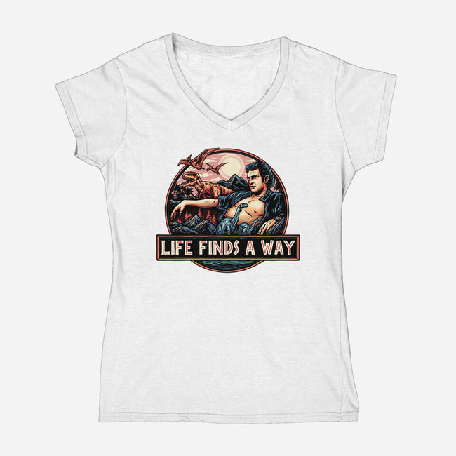 It Will Find A Way-Womens-V-Neck-Tee-glitchygorilla