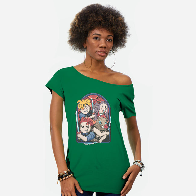 Demon Players-Womens-Off Shoulder-Tee-marsdkart