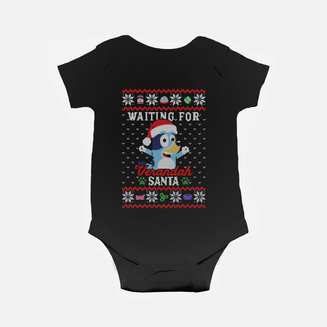 Waiting For Verandah Santa-Baby-Basic-Onesie-zachterrelldraws