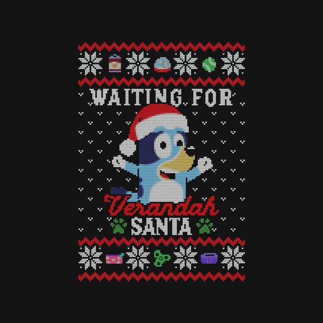 Waiting For Verandah Santa-Womens-Off Shoulder-Sweatshirt-zachterrelldraws