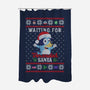 Waiting For Verandah Santa-None-Polyester-Shower Curtain-zachterrelldraws