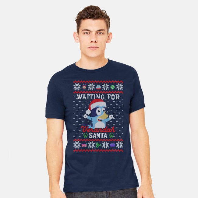 Waiting For Verandah Santa-Mens-Heavyweight-Tee-zachterrelldraws