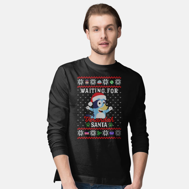 Waiting For Verandah Santa-Mens-Long Sleeved-Tee-zachterrelldraws