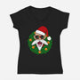 Master Santa-Womens-V-Neck-Tee-Alexhefe