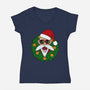 Master Santa-Womens-V-Neck-Tee-Alexhefe