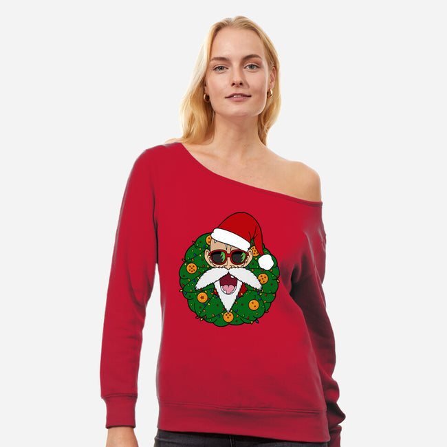 Master Santa-Womens-Off Shoulder-Sweatshirt-Alexhefe