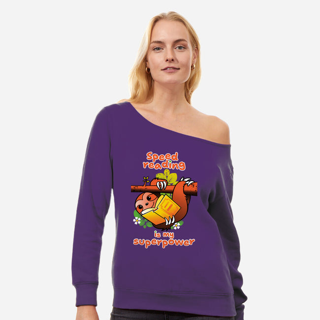 Speed Reading-Womens-Off Shoulder-Sweatshirt-imisko