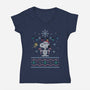 Snowy Christmas Friends-Womens-V-Neck-Tee-katiestack.art