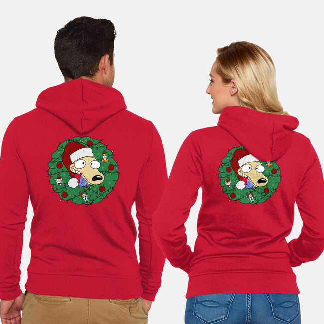 Rockoing Around The Christmas Tree-Unisex-Zip-Up-Sweatshirt-Alexhefe