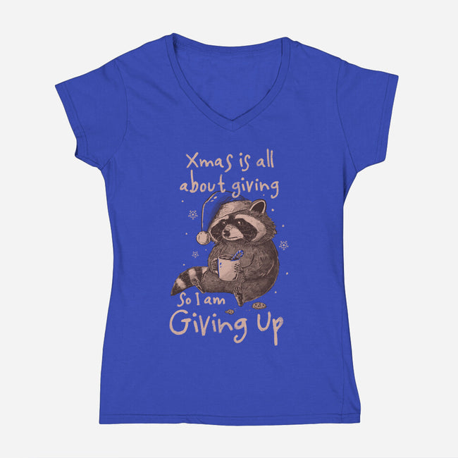 Giving Up Christmas-Womens-V-Neck-Tee-eduely