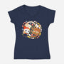 Ginger Snow Cats-Womens-V-Neck-Tee-Vallina84