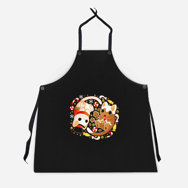 Ginger Snow Cats-Unisex-Kitchen-Apron-Vallina84