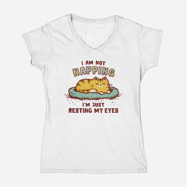 I'm Just Resting My Eyes-Womens-V-Neck-Tee-kg07