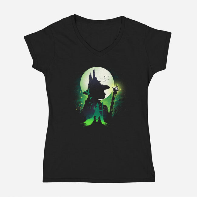 Defying Gravity-Womens-V-Neck-Tee-dandingeroz