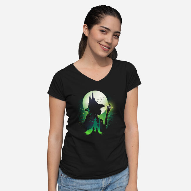 Defying Gravity-Womens-V-Neck-Tee-dandingeroz