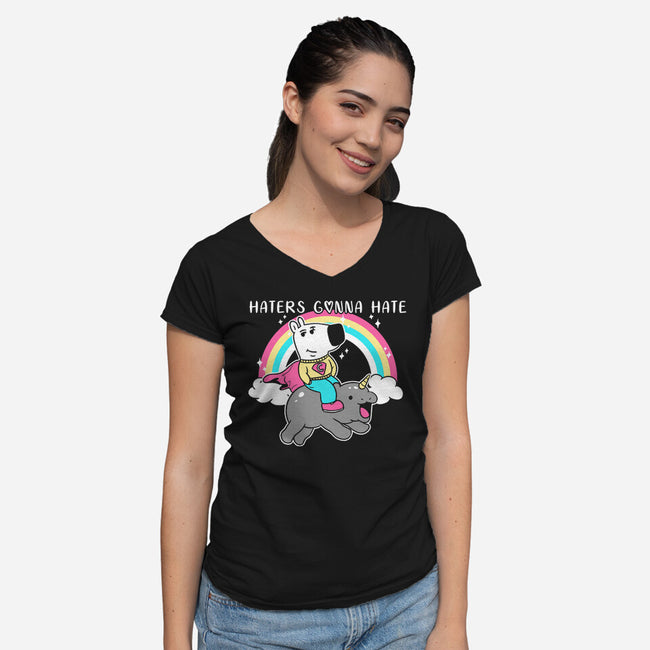 Haters Gonna Hate Tee-Womens-V-Neck-Tee-naomori