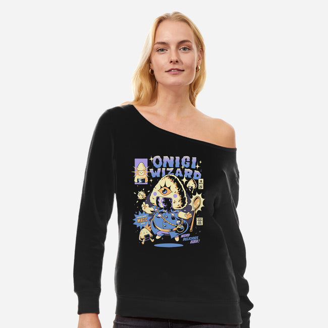 Onigiwizard-Womens-Off Shoulder-Sweatshirt-ilustrata