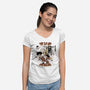 Santa Force-Womens-V-Neck-Tee-pigboom