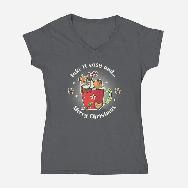 Cozy Christmas-Womens-V-Neck-Tee-Freecheese