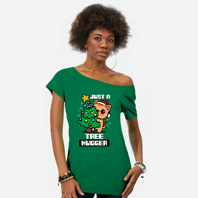 Just A Tree Hugger-Womens-Off Shoulder-Tee-Boggs Nicolas