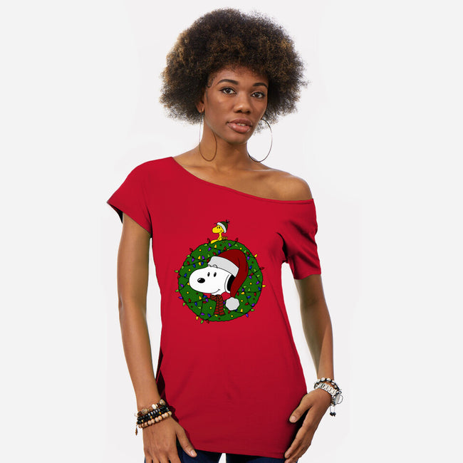 Merry Christmasnuts-Womens-Off Shoulder-Tee-Alexhefe