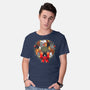 Kittens Christmas Wreath-Mens-Basic-Tee-Vallina84