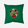 Kittens Christmas Wreath-None-Removable Cover w Insert-Throw Pillow-Vallina84