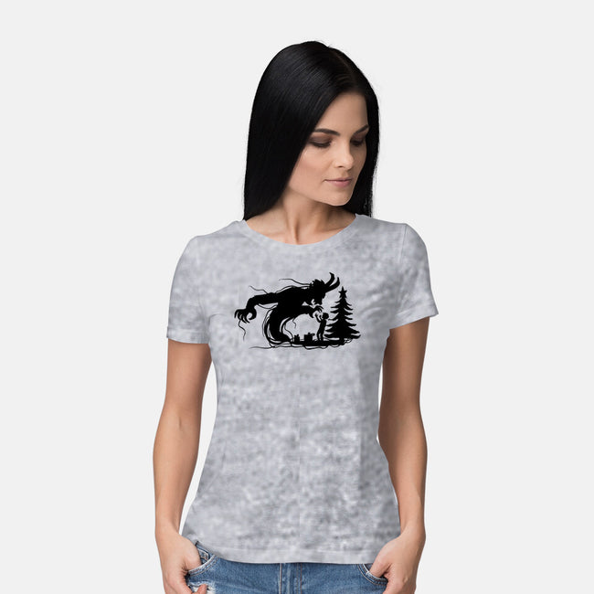 Merry Krampus Night-Womens-Basic-Tee-dalethesk8er