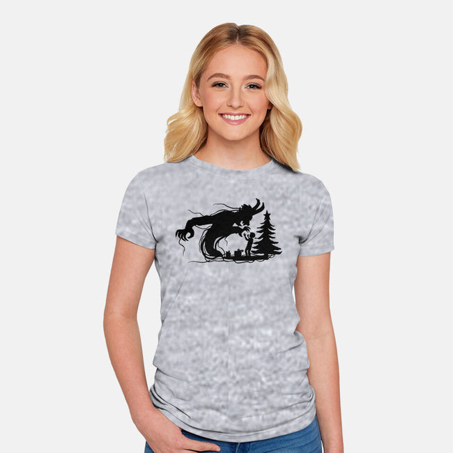 Merry Krampus Night-Womens-Fitted-Tee-dalethesk8er